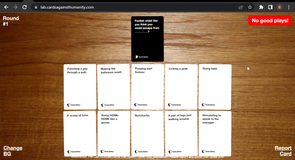cards against