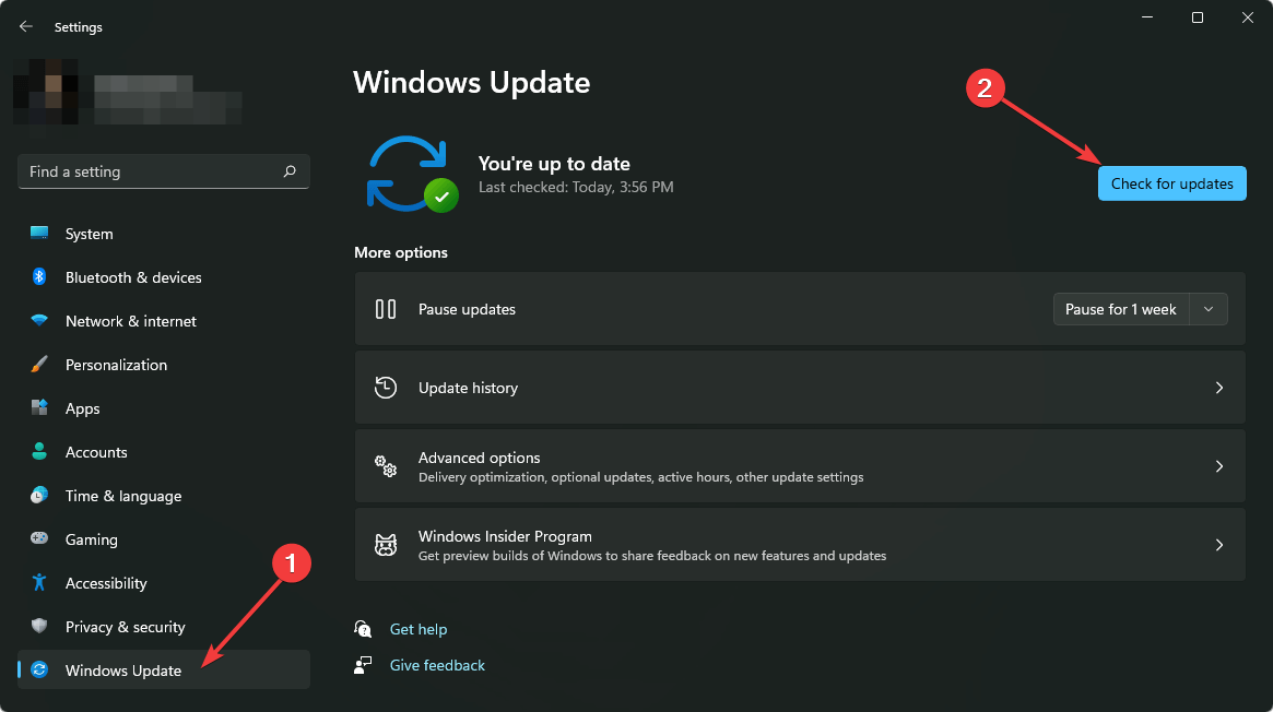 Windows 11 の設定の更新を確認する