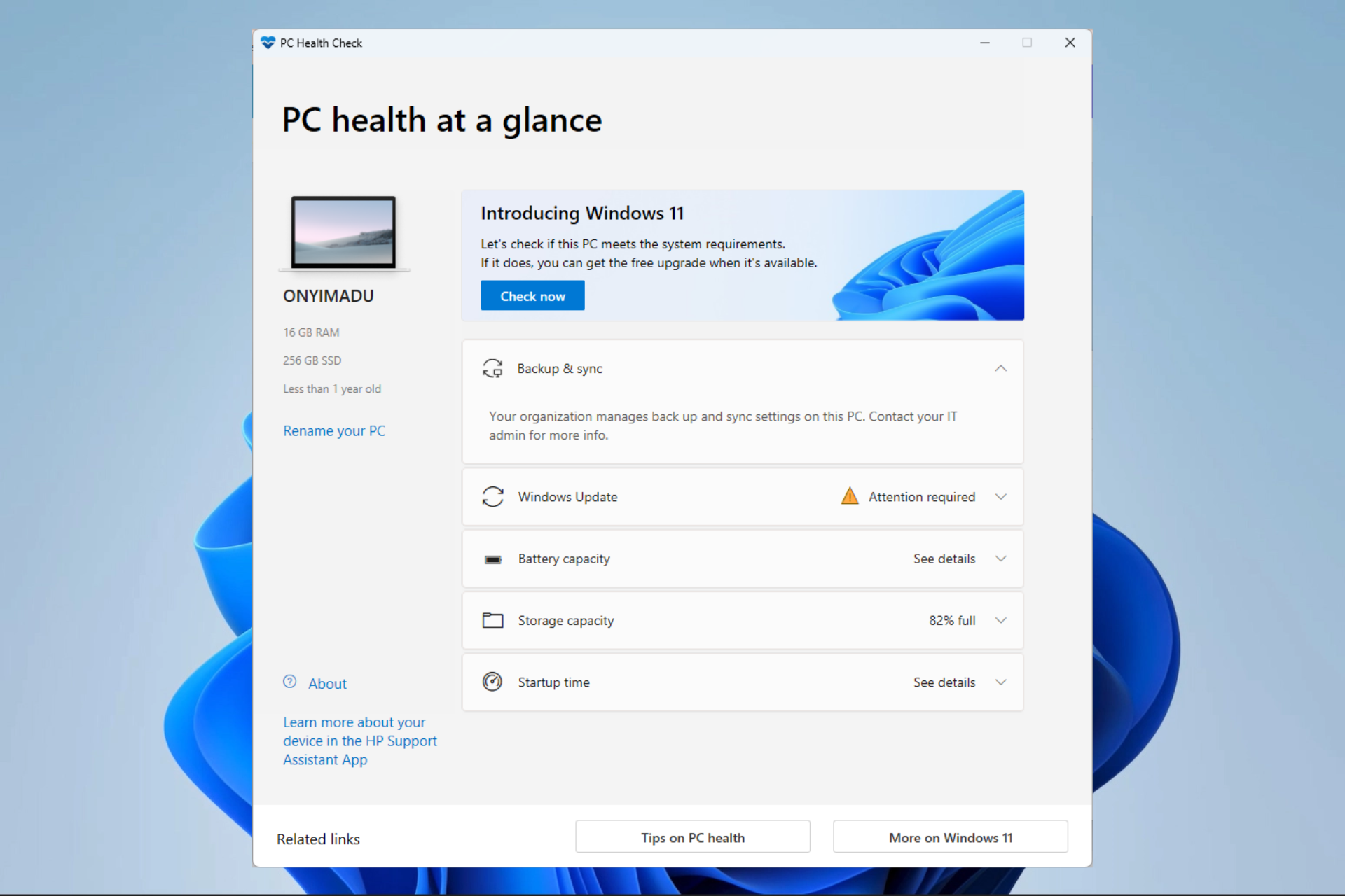 How to download pc health check app in windows 10
