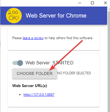 choose folder for chrome