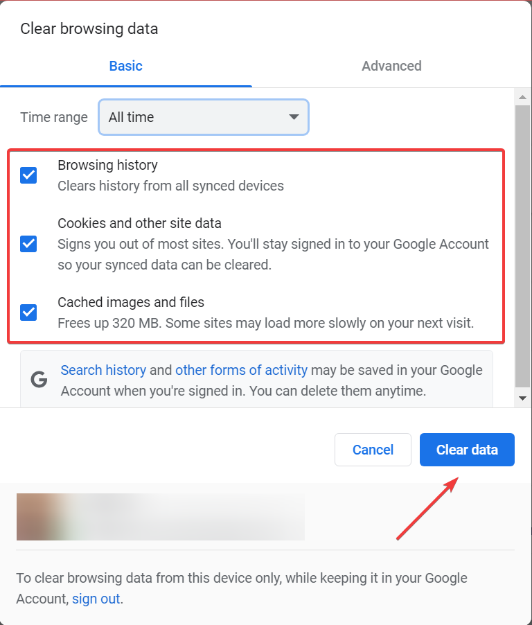 Clear data to fix facebook videos won't play on pc