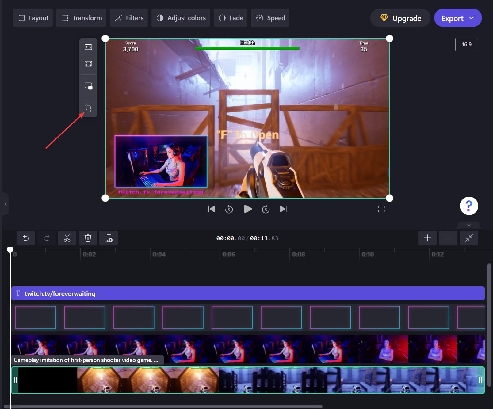 clipchamp how to crop a video windows 11