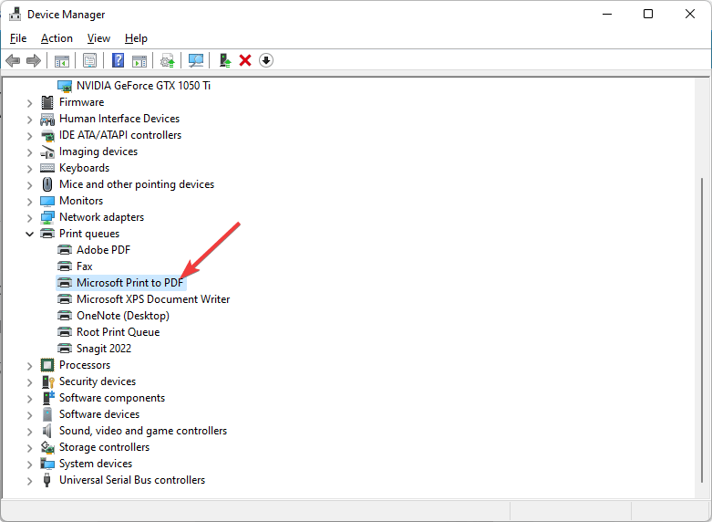 double-clicking on printer driver windows 11 device manager