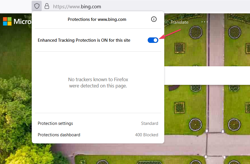 The Enhanced Tracking Protection is ON for this site option google drive download not working firefox