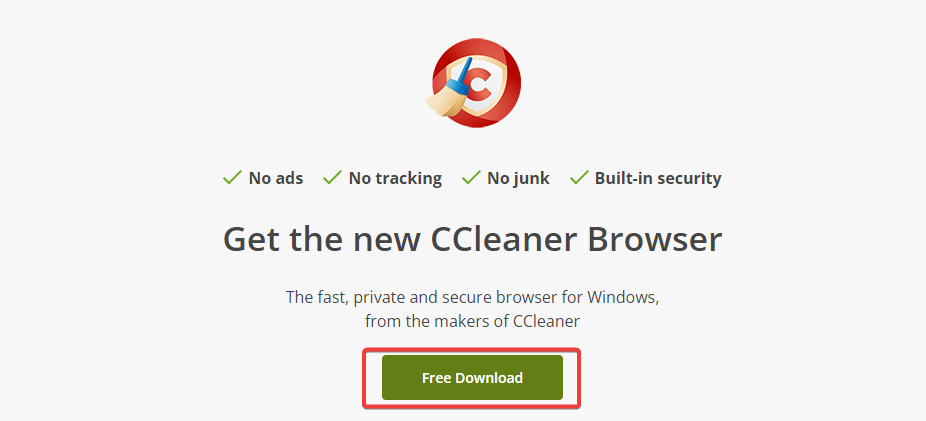 instal CCleaner Browser 116.0.22388.188 free