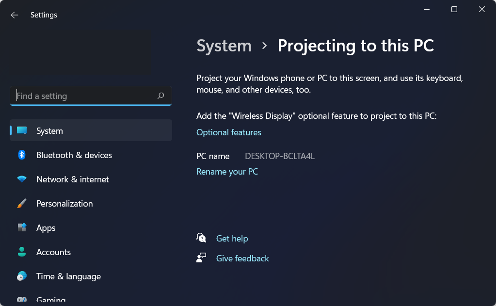 project your windows to tv screen