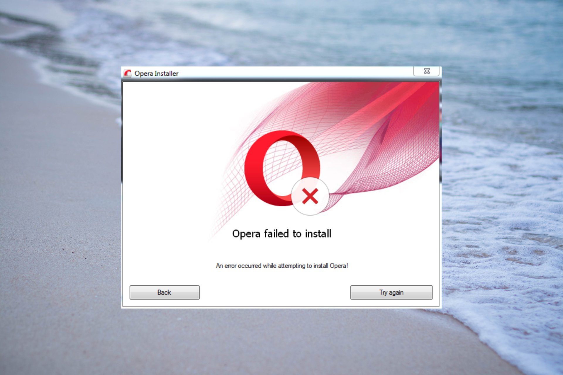 How do I fix Opera if it failed to install