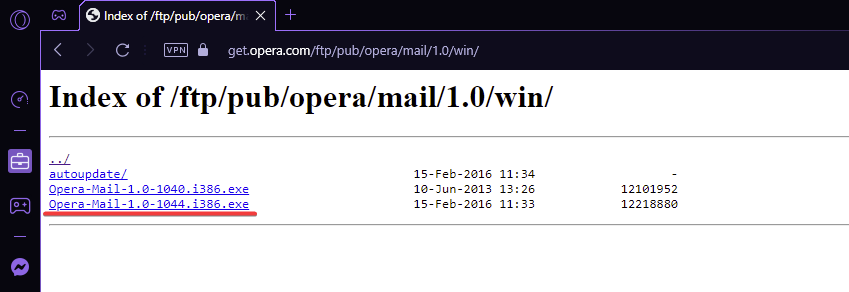 Select the Opera-mail-1044 link.