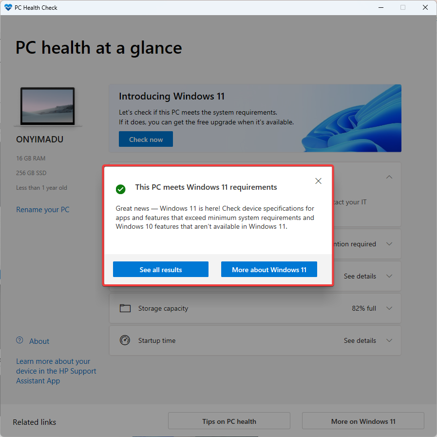 pc health check Windows 11