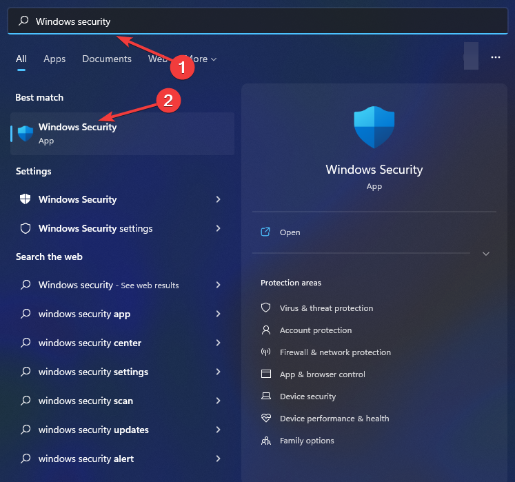 serching for windows security