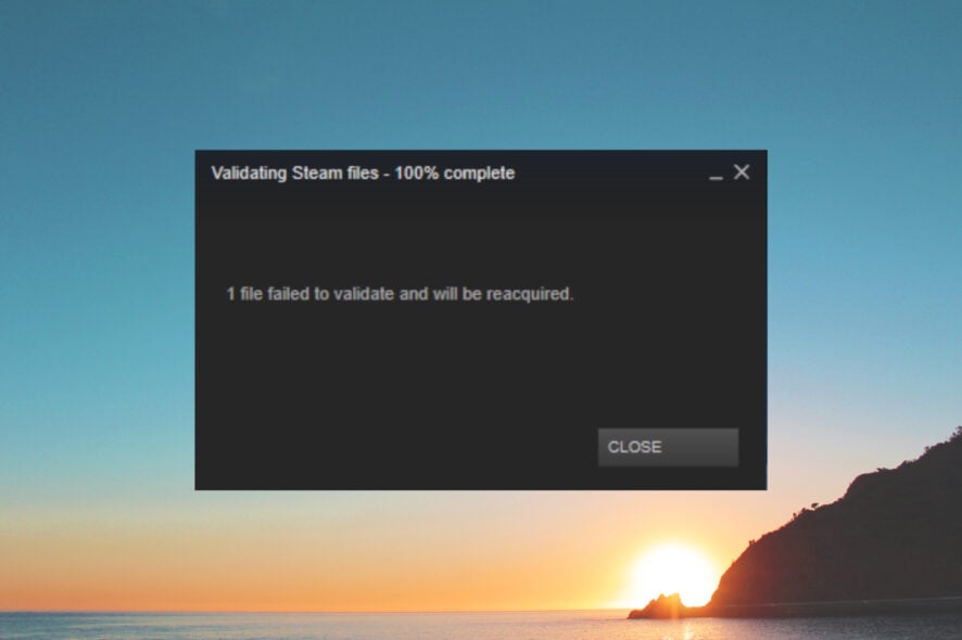 How to fix Steam 1 files failed to validate and will be reacquired error