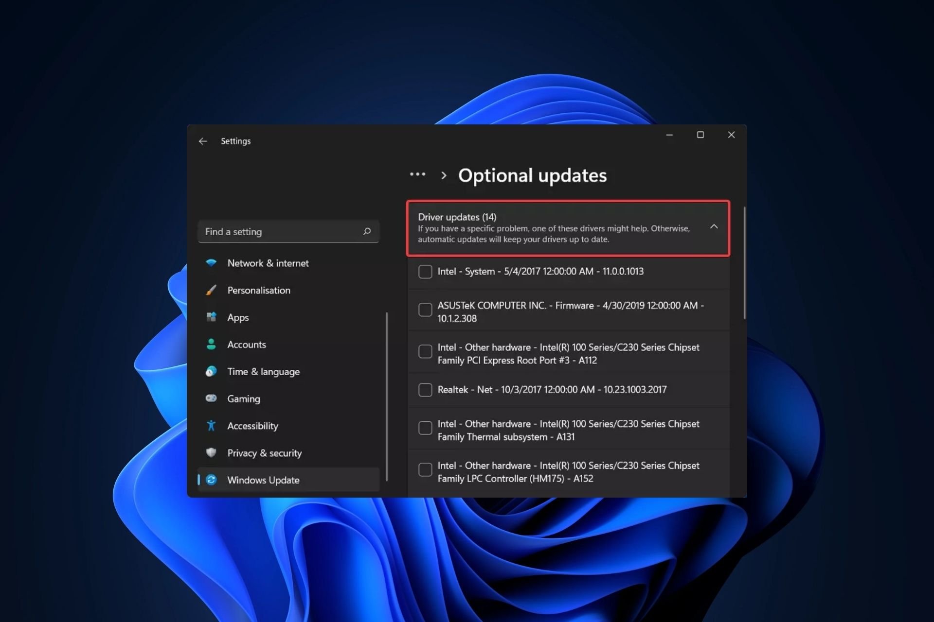 how to disable driver updates windows 11