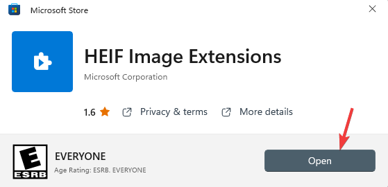 open HEIF image extensions