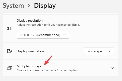 display settings - multiple display