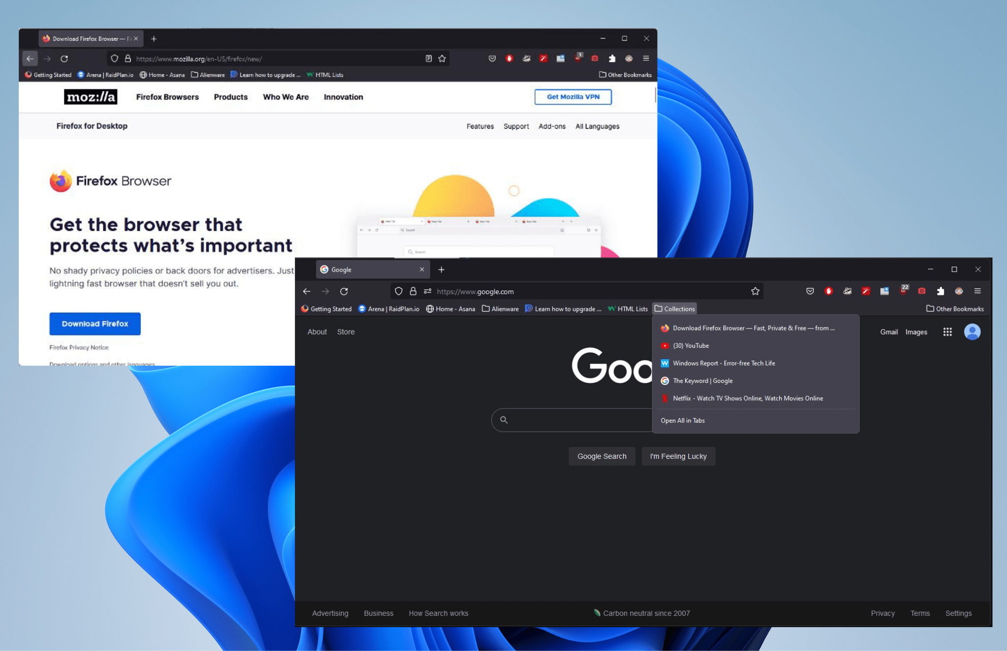 Quickest Way To Bookmark All Tabs In Firefox