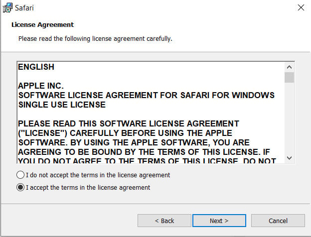 accept software agreement