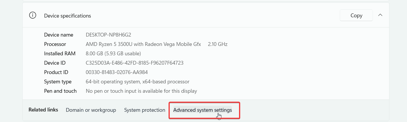 advanced system settings