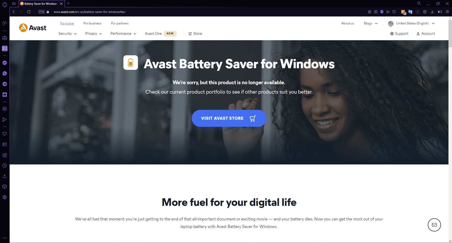 Avast battery saver for Windows.