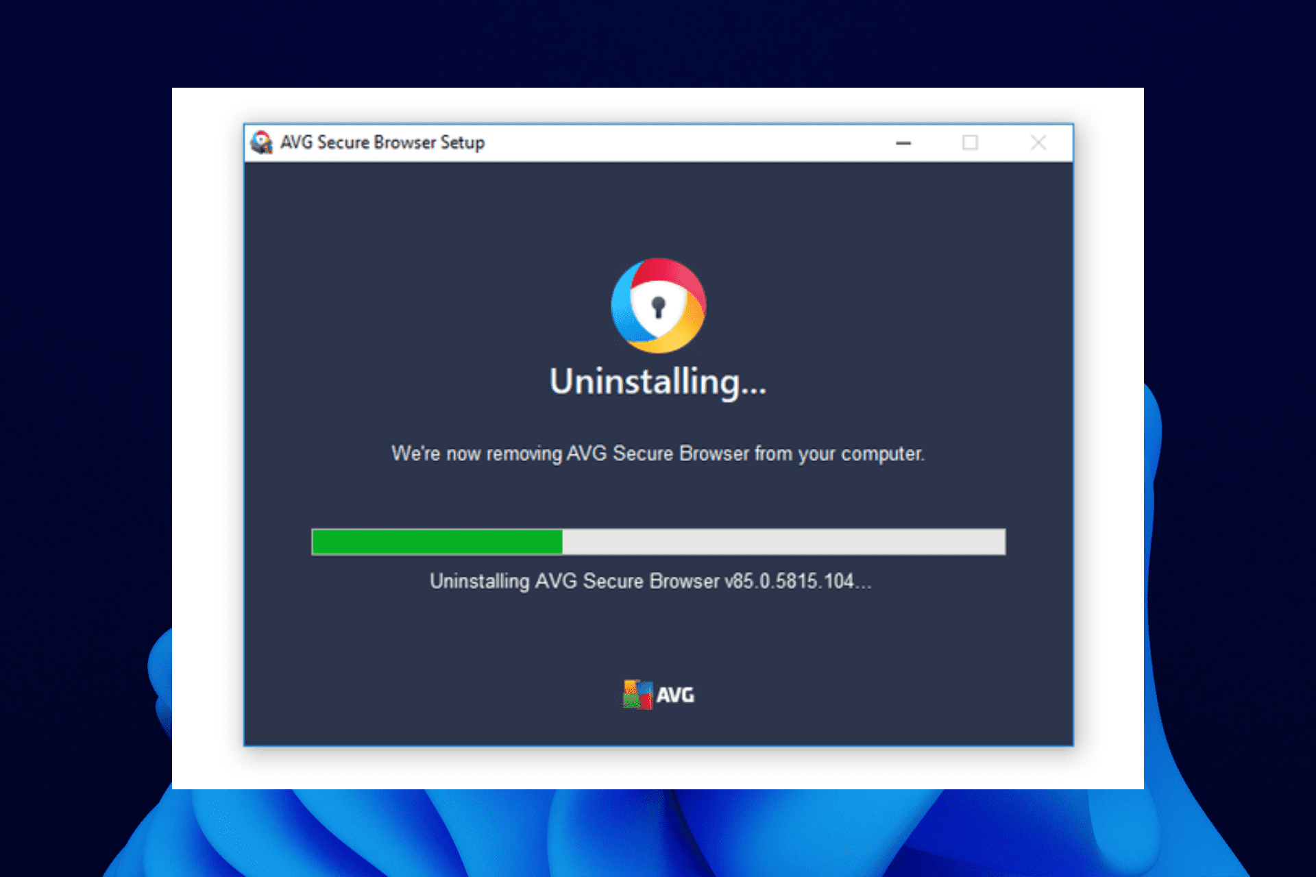 avg secure browser wont uninstall