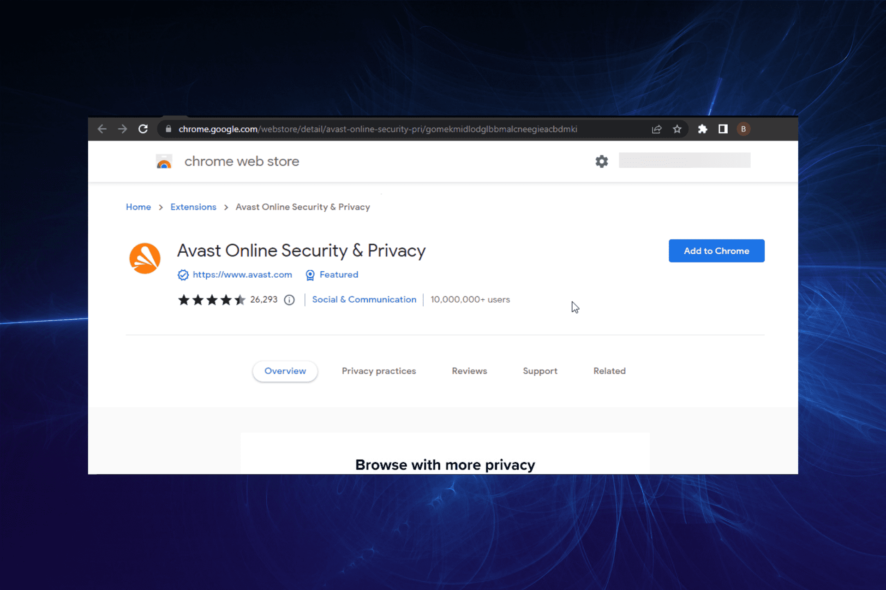 chrome browser avast online security