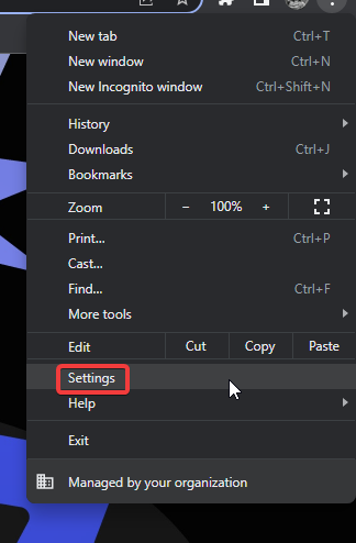 Open browser settings to fix browser not defined error.