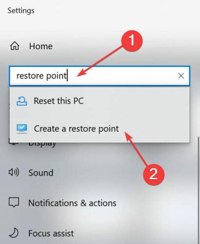 how to create a restore point windows