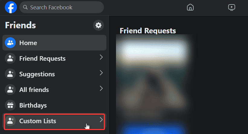 custom friends lists facebook