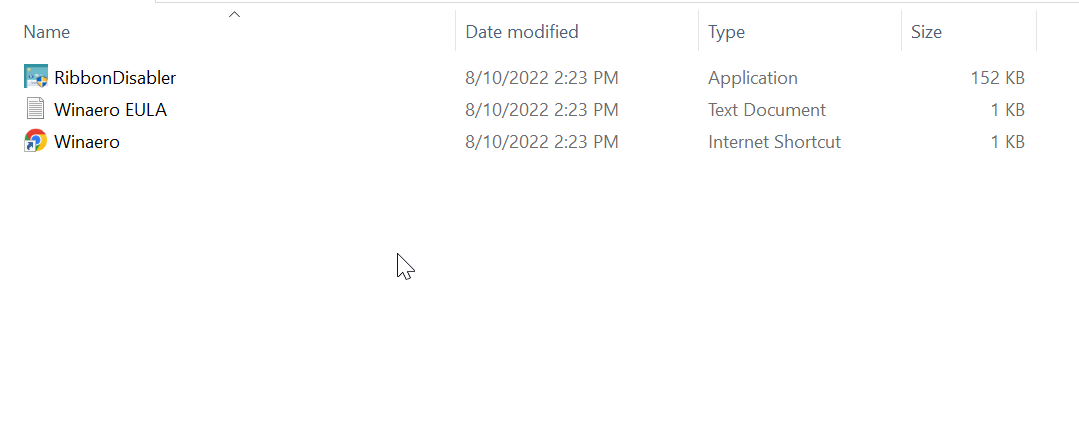 disable ribbon on windows 11 installer folder