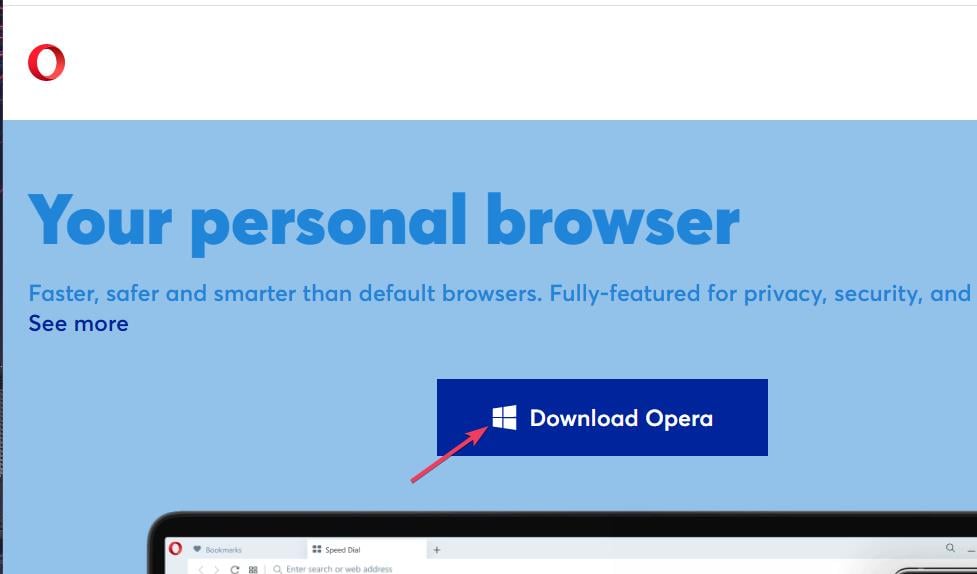 The Download Opera option opera download stuck at 100