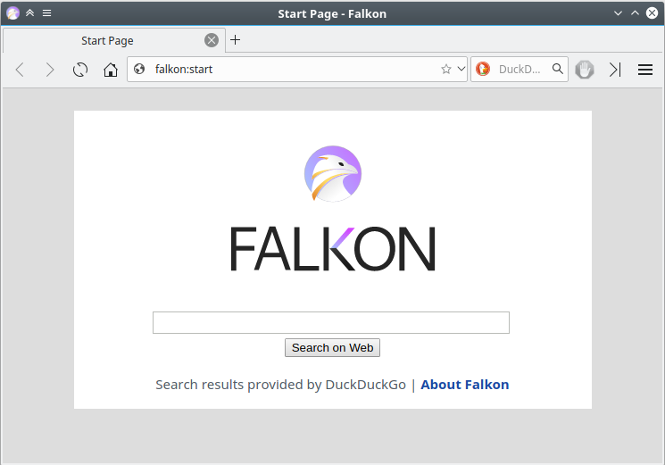 Falkon browser.