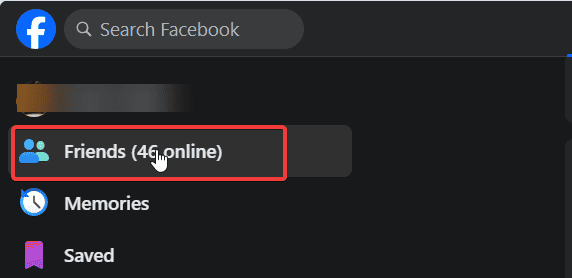 friends option in facebook