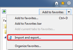 import and export option in internet firefox