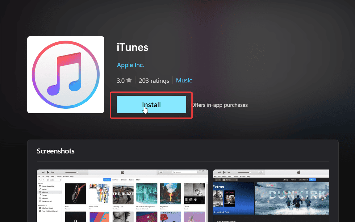 install itunes on windows pc