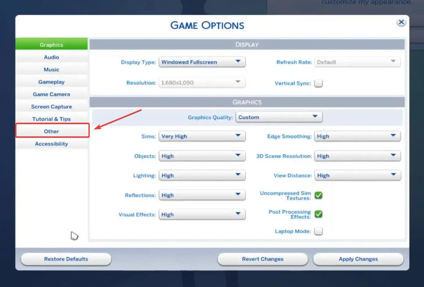 install sims 4 mods navigate to other options