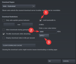 How To Change The Download Bandwidth Limit On Steam