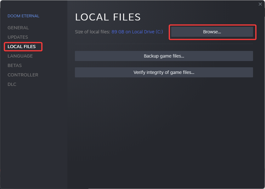 Open local files and click browse.