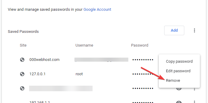 AOL remove password