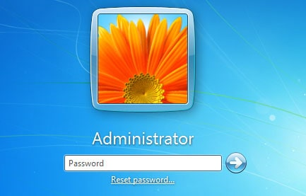 Click reset password to use the Windows 7 Password Reset disk.