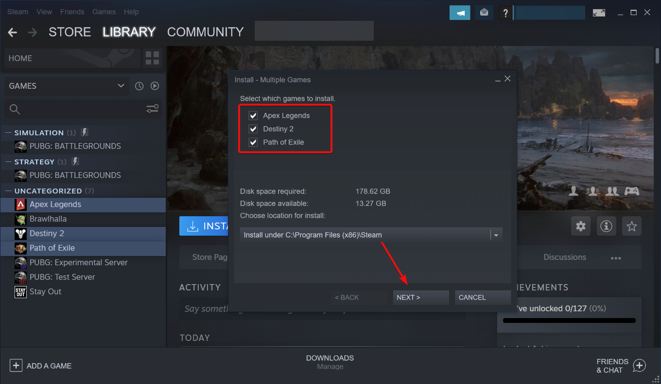 How to Download and Install Multiple Games at Once on Steam