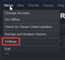 Open Steam settings.