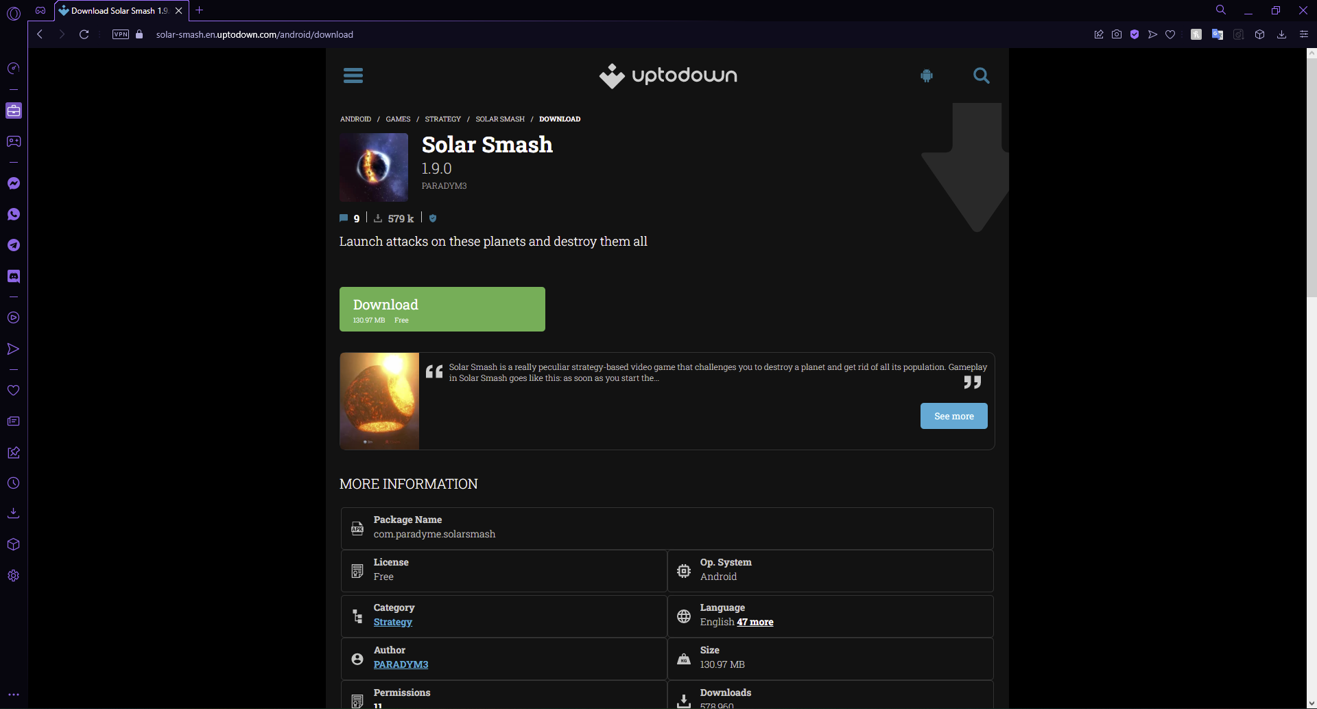 Download Solar Smash for Windows 11 from a trusted third-party source.