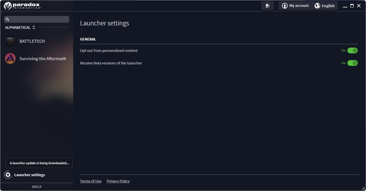 Paradox Launcher updating