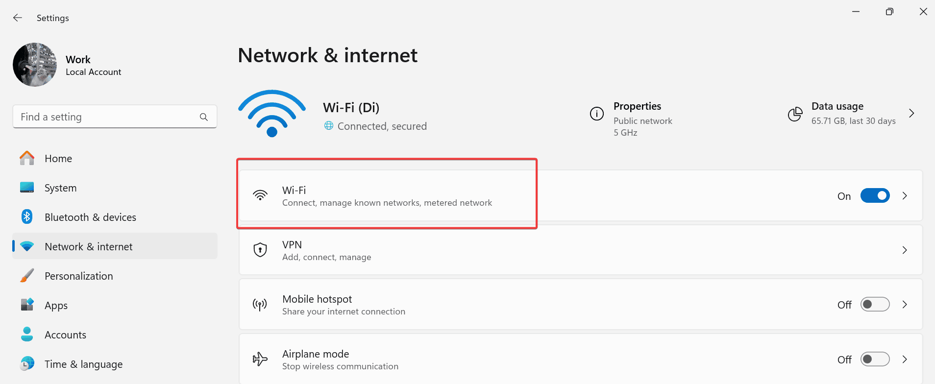 wifi settings windows