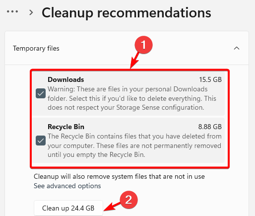 cleanup temporary files