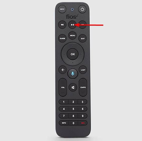 press pause/play button on FIOS remote