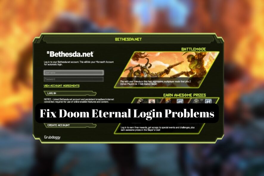 doom eternal login not working