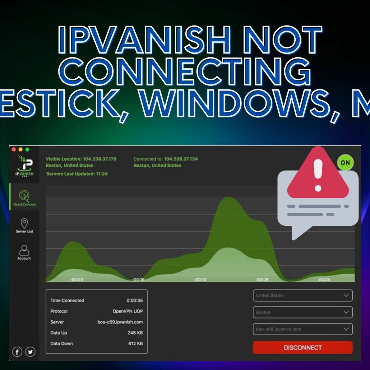 ¿Cómo soluciono que Ipvanish no se conecta?