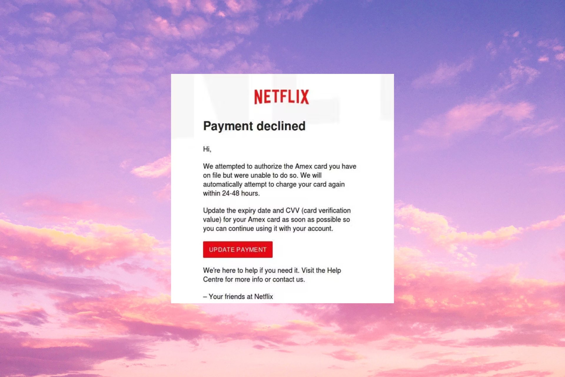 How to get rid of Netflix Payment Declined