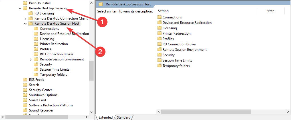 Remote desktop session host - remote desktop does not belong to the specified network