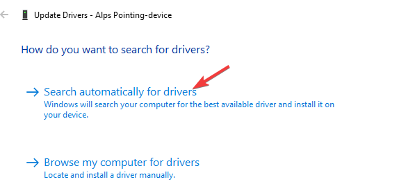 Search automatically for driver